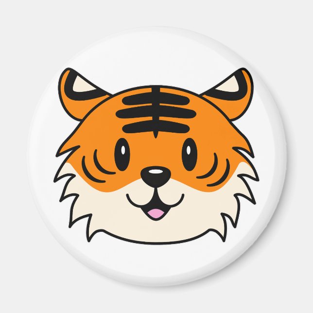 Imán Un tigre Personalizado sonriente y agudo (Frente)