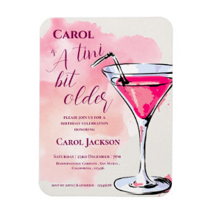 Imán Un Tini Un Poco Más Antiguo Cóctel Rosa Invitación