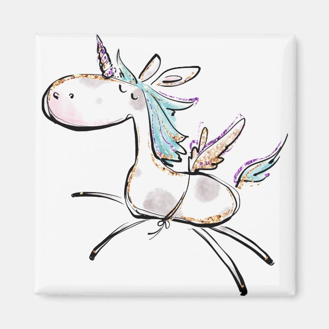 Imán Un unicornio mágico (Frente)