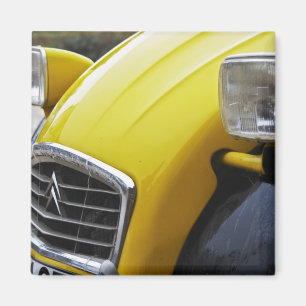 Imán Un viejo Citroen 2CV 2 CV negro y amarillo, detall