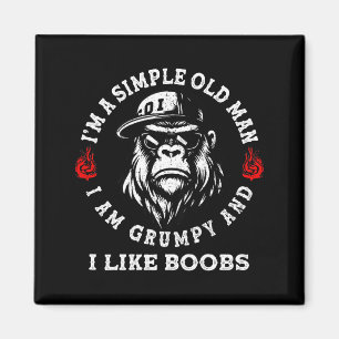 Imán Un viejo hombre simple gruñón y me gusta (en la pa