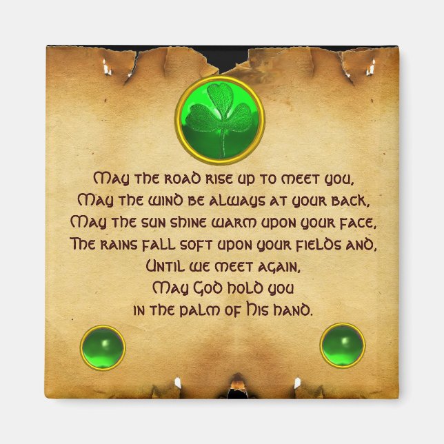 Imán Un viejo pergamino irlandés de bendición (Frente)