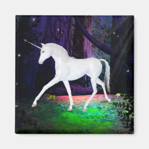 Imán Un vistazo de un unicornio - Magnet de fantasía