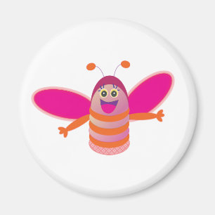 Imán Una abeja rosada linda