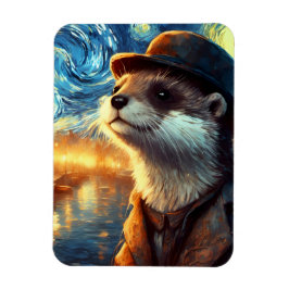 Imán Una alcantarilla en la noche estrellada