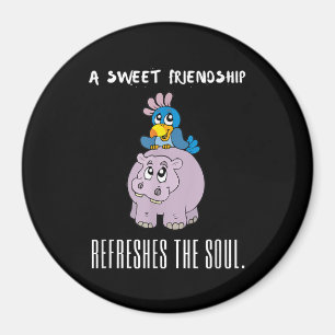 Imán Una Amistad Dulce Refresca El Hippo Morado Del Alm