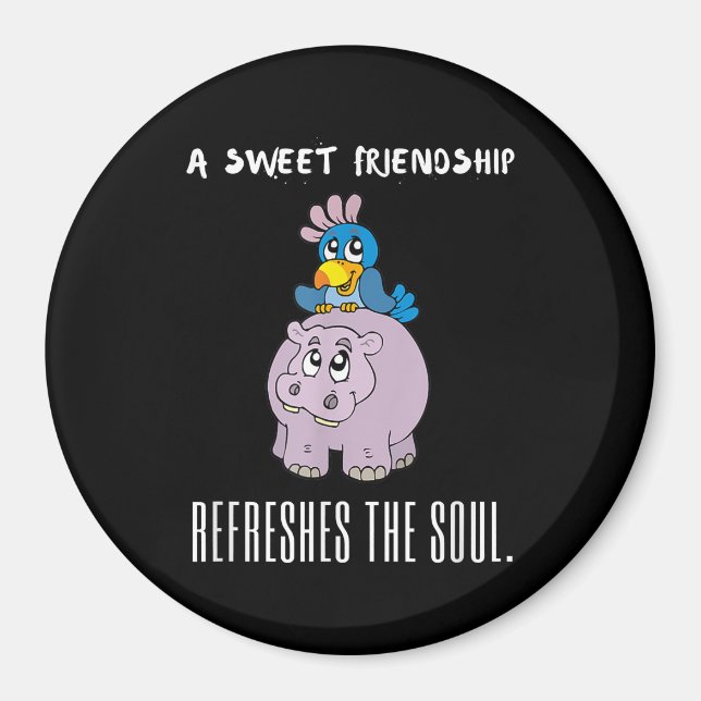 Imán Una Amistad Dulce Refresca El Hippo Morado Del Alm (Frente)