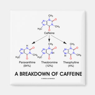Imán Una avería del cafeína (moléculas químicas)