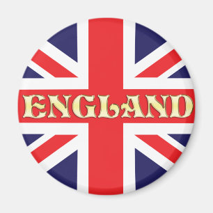 Imán Una bandera de Union Jack con Inglaterra escrita