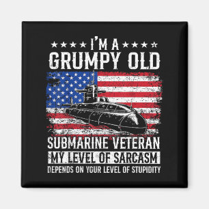 Imán Una bandera de veterano gruñón de submarino vetera