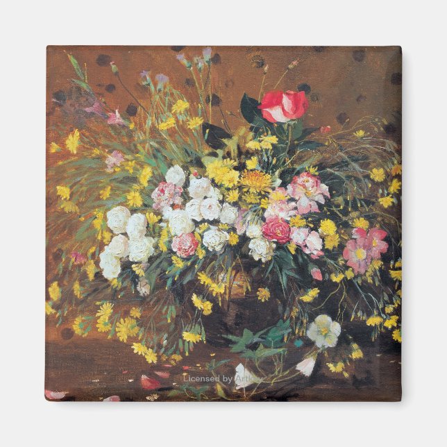 Imán Una bolsa de flores (Frente)