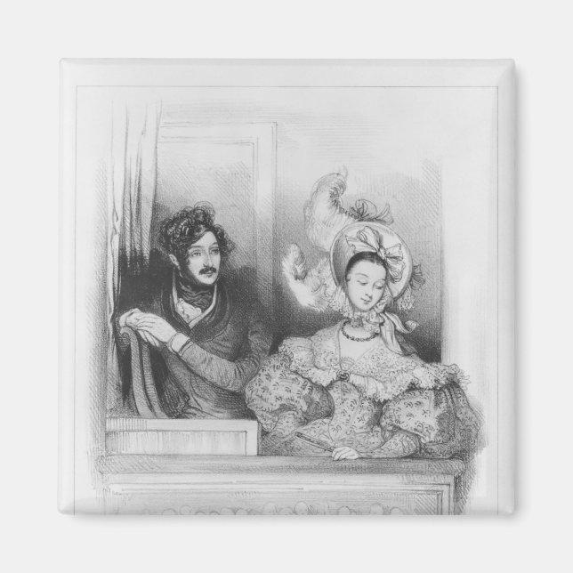 Imán Una caja en el teatro italiano, grabada por Frey (Frente)