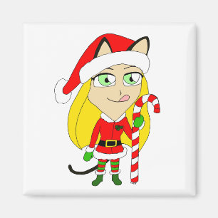 Imán una chica chibi Navidad