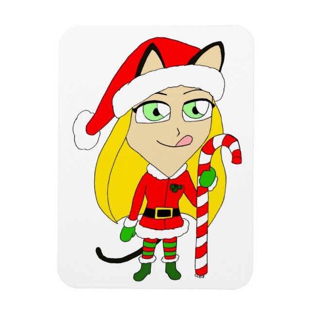 Imán una chica chibi Navidad (Vertical)