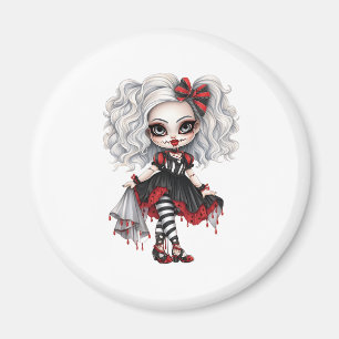 Imán Una Colección de Diseños de Halloween de una Chica