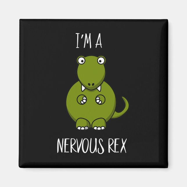 Imán Una comedia de Rex nerviosa Ansiedad Dinosaurio Di (Frente)