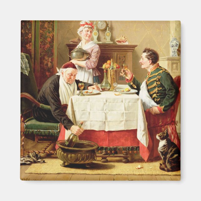 Imán Una Comida Satisfactoria, 1883 (aceite sobre lienz (Frente)
