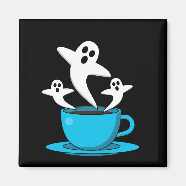 Imán Una copa de café para fumar fantasma (Frente)