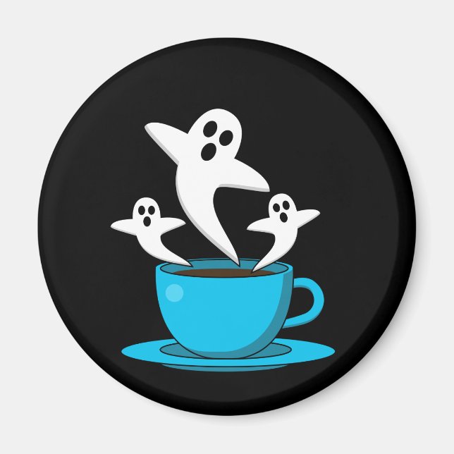 Imán Una copa de café para fumar fantasma (Frente)