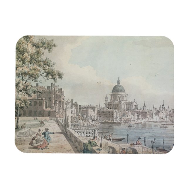 Imán Una copia de una parte de un dibujo de Canaletto,  (Horizontal)