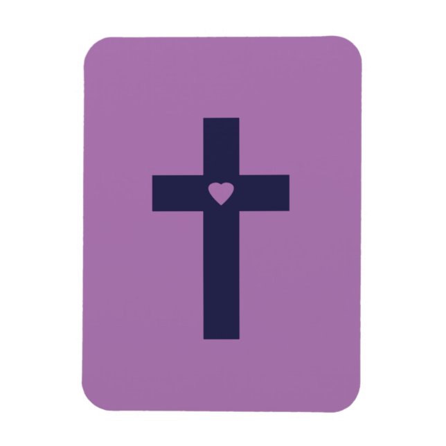 Imán Una cruz con corazón (Vertical)