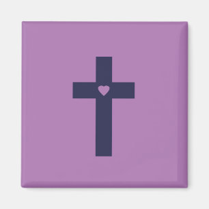 Imán Una cruz con corazón