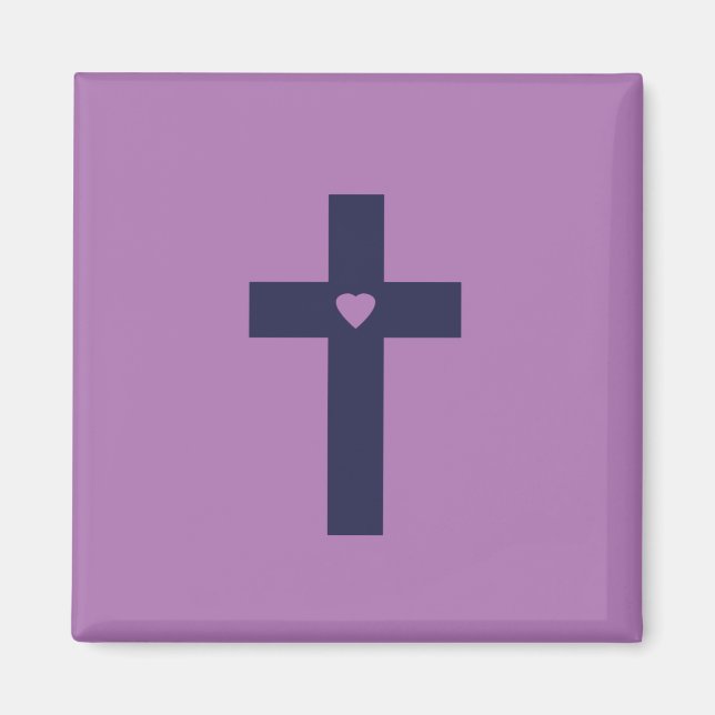 Imán Una cruz con corazón (Frente)