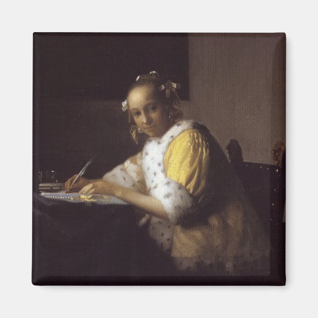 Imán Una dama escribiendo (Frente)