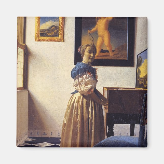 Imán Una dama parada en el Virginal (Frente)