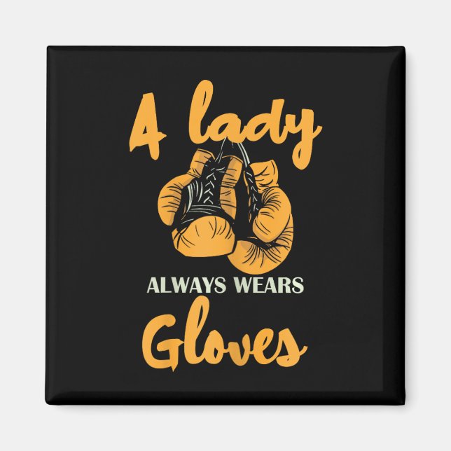 Imán Una dama siempre usa guantes Poder de boxeo (Frente)