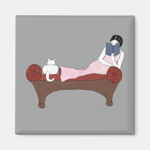 Imán Una dama, un gato y un gran libro