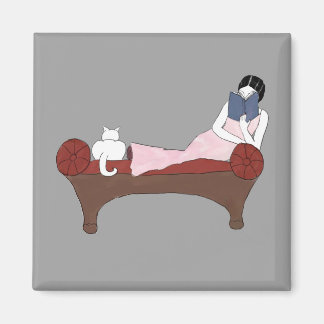 Imán Una dama, un gato y un gran libro