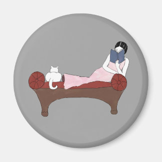Imán Una dama, un gato y un gran libro