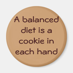 Imán Una dieta equilibrada es una cookie en cada mano