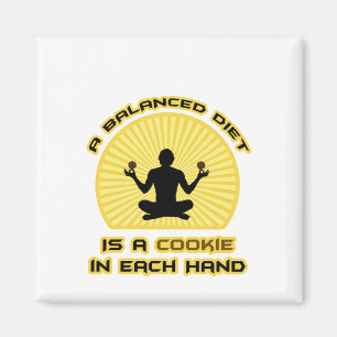 Imán Una dieta equilibrada es una galleta en cada mano