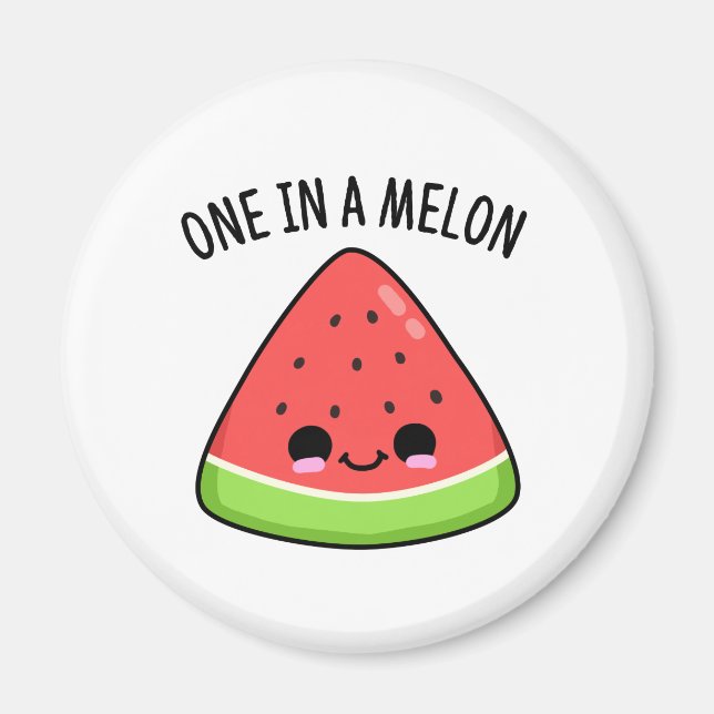 Imán Una en un melón de melón divertida (Frente)
