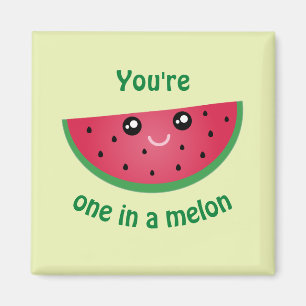 Imán Una en una melena divertida de melón kawaii