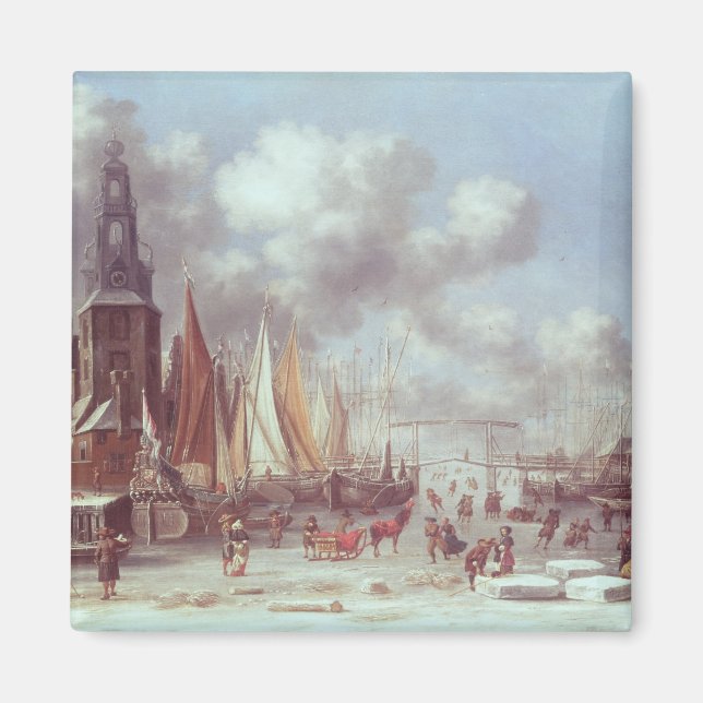 Imán Una escena de invierno en Ámsterdam (Frente)