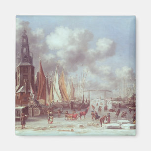 Imán Una escena del invierno en Amsterdam
