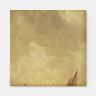 Imán Una escena del río, con los pescadores poniendo