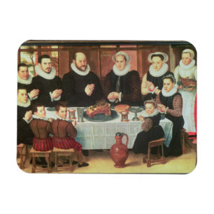 Imán Una familia que dice gracia antes de la comida, 15