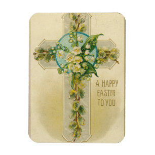 Imán Una Feliz Pascua para Usted - Tarjeta Postal Antig