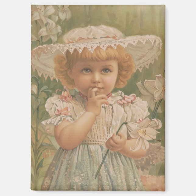 Imán "Una floreciente Pascua" Ilustración vintage, ca.  (Anverso)