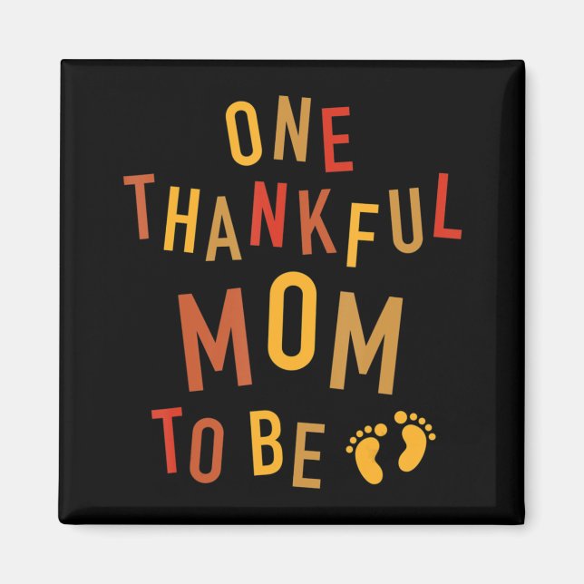 Imán Una futura mamá agradecida Día de Acción de Gracia (Frente)