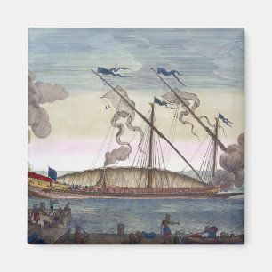 Imán Una galera real (española o portuguesa) remó por