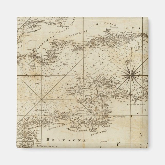 Imán Una gráfica del Canal Británico (Frente)