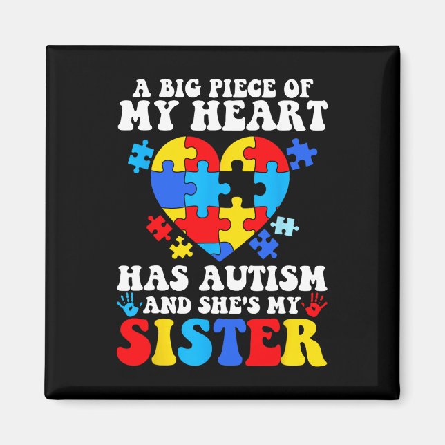 Imán Una Gran Parte De Mi Corazón Tiene Autismo Y Ella  (Frente)