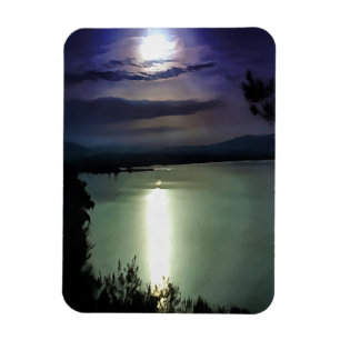 Imán Una Luna Llena Reflexionando Sobre El Arte Náutico