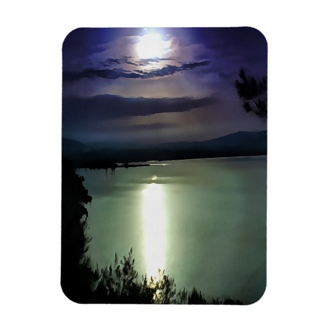 Imán Una Luna Llena Reflexionando Sobre El Arte Náutico (Vertical)
