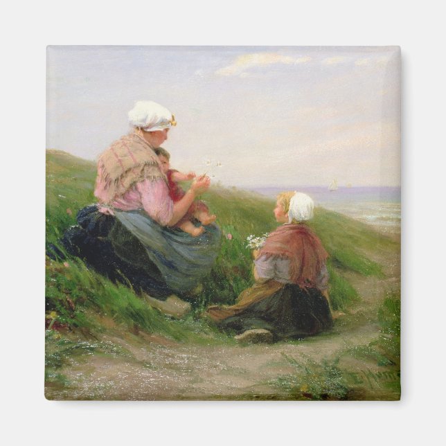 Imán Una madre y sus hijos pequeños (Frente)